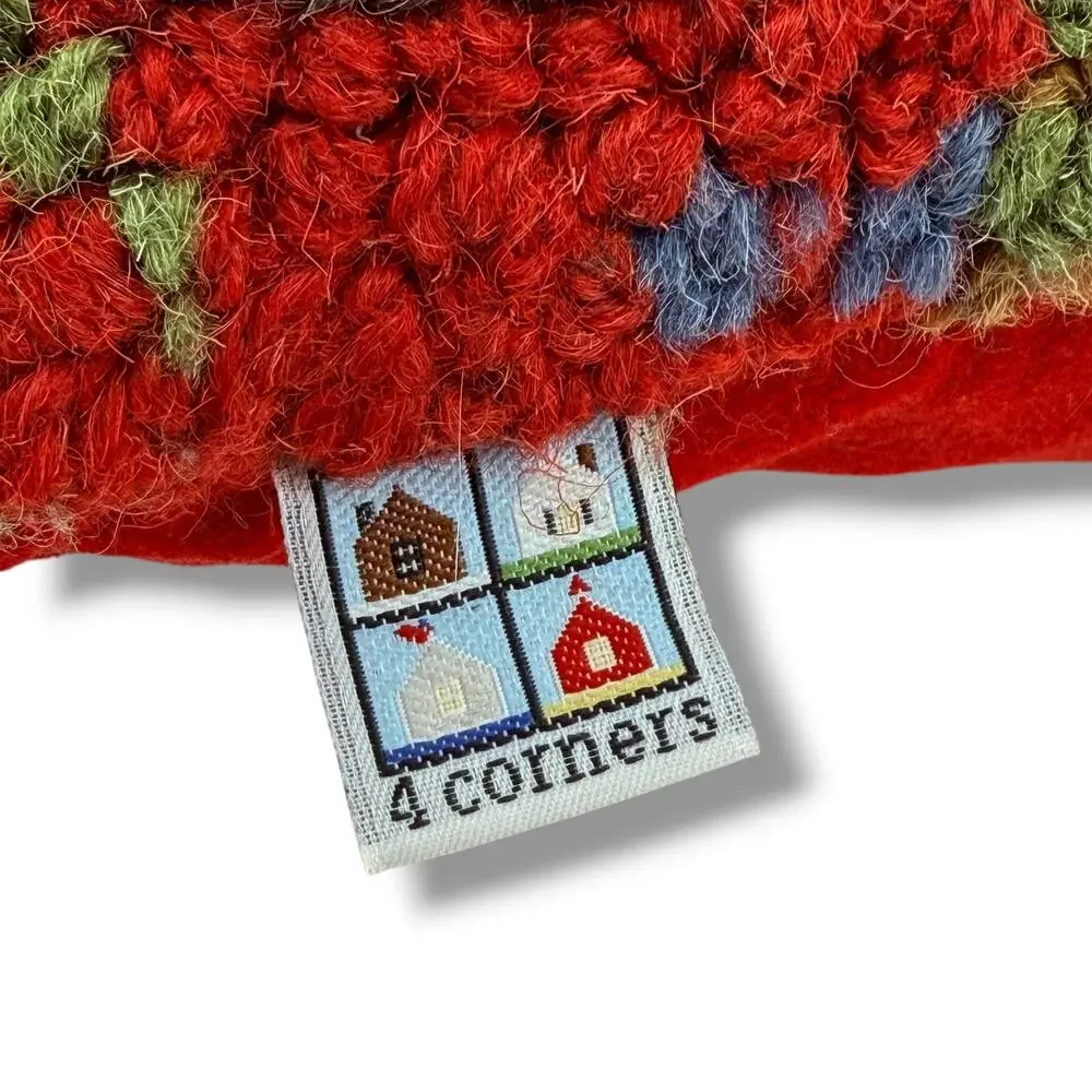 Chandler Four Corners Ruby Pinecones Hooked Wool Pillow 18x18 Laura Megroz